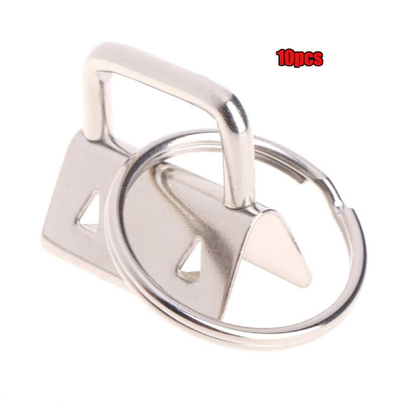 10Pcs Key Fob Hardware keychain Split Ring Wrist Wristlets Cotton Tail Clip BIN 