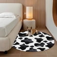 thumbnail image 5 of Area Rug 48in, Farm Black White Cow Texture Floor Carpet Living Room Rug, Geometric Color Block Non-Slip Welcome Mat Indoor Rugs for Bedroom Dining Room, 5 of 9
