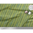 thumbnail image 3 of Soimoi Green Georgette Viscose Fabric Leaves & Stripe Print Sewing Fabric Yard 42 Inch Wide, 3 of 3