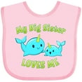 thumbnail image 3 of Inktastic My Sister Loves Me- Cute Narwhal Boys or Girls Baby Bib, 3 of 4