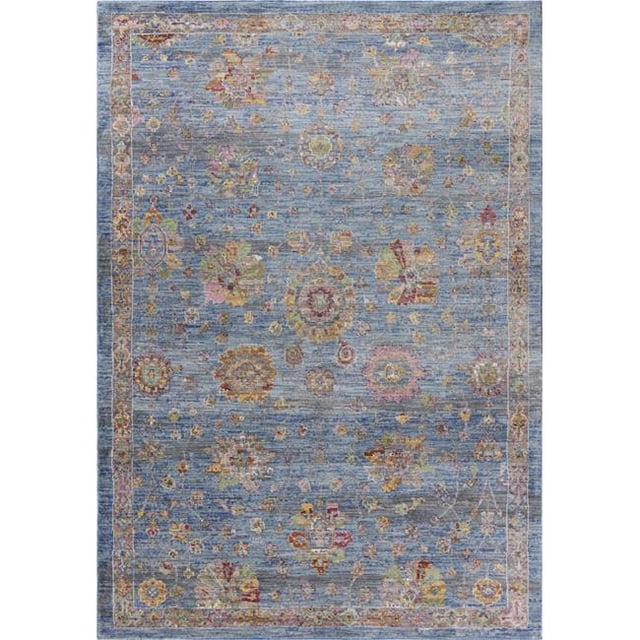 HomeRoots 352917 5 ft. 3 in. x 7 ft. 7 in. Polyester Blue Area Rug
