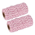 thumbnail image 1 of Unique Bargains Twine Packing String Wrapping Cotton Twine 100M Pink and White Rope for Gift Wrapping Twine, Pack of 2, 1 of 1