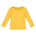 thumbnail image 3 of Breezora Girls Ribbed Knit Long Sleeve Tee Round Neck Slim Fit Casual Basic Top Stretchy Soft Everyday Pullover Shirt 150 Size Yellow, 3 of 6