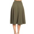 thumbnail image 3 of Women Solid Polyester A-Line Flared Midi Skirt with Elastic Waistband, Size Range S to 3XL, Plain Elegant Casual Bottoms Suitable for Daily Wearing and Conventional Office Working Scenarios, 3 of 10