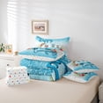 thumbnail image 6 of Homewish Happy Camping 7 Pieces Bedding Comforter Set,Colorful Flower Floral Full Bedding Set,Blue Sequin Print Fitted Sheet Flat Sheet For Teens,Ultra Soft Home Decor Reversible, 6 of 8