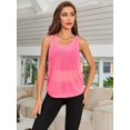 thumbnail image 4 of High-quality SweatyRocks Women's Sleeveless Scoop Neck Shirt Contract Mesh Racerback Tank Top, 4 of 5
