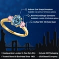 thumbnail image 2 of Gem Stone King 10K Yellow Gold Persian Blue Moissanite and Pink Lab Grown Diamond Engagement Ring for Women | 1.88 Cttw | Oval 8X6MM | Gemstone Birthstone | Size 6, 2 of 6