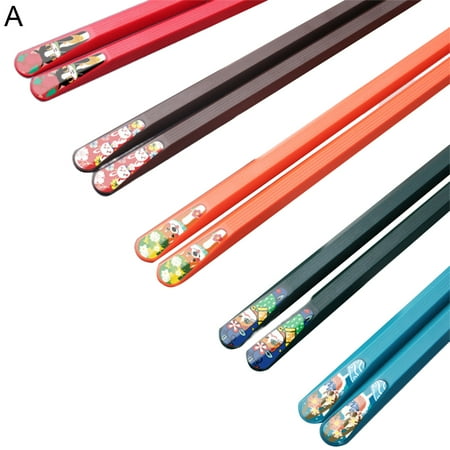 

Meizhencang 5 Pair/Set Chopsticks Reusable Decorative Heat Resistant Japanese Style Food Chopsticks Household Supplies