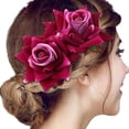 thumbnail image 2 of Fgnfyis Girl Hair Clips Flower Hair Clips for Women Bride Headpieces for Wedding and Special Events Bohemian And Purple, 2 of 4