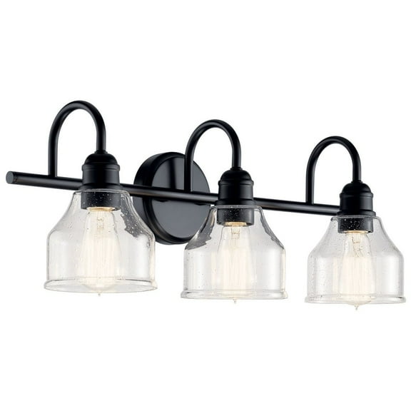 45973BK Kichler Lighting Avery - 3 Light Bath Vanity Approved for Damp Locations - with Vintage Industrial inspirations - 9.25 inches tall by 24