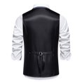 thumbnail image 5 of Bcfgryg Mens Fashion Stripes Retro Casual Suit Vest Men's Jacket Black L, 5 of 5