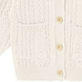 thumbnail image 4 of LIJCC Baby Girls Solid Color Cable Knit Toddler Cardigan Long Sleeve Crewneck Chunky Crochet Cardigans with Pockets Fall Winter Open Front Knit Sweaters, 4 of 5