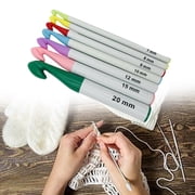 ZUARFY 7 Pieces Huge Plastic Handle Crochet Hooks Set Large Size 7mm-20mm Colorful Sweater Knitting Needles Yarn Sewing Tools