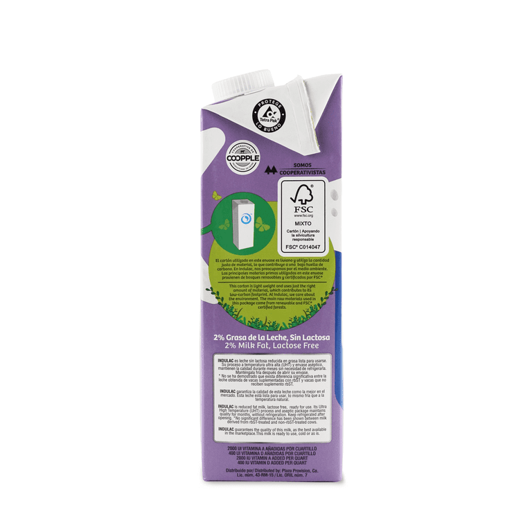 MILKSLIME Indulac Lactose Free Milk, 2% Reduced Fat, 32oz, Bottle - Walmart.com