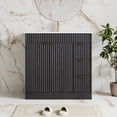 thumbnail image 2 of ASTUVIA 35.4" Fluted Bathroom Vanity Cabinet with 3 Drawers,Bathroom Vanity with Sink and Soft-Close Doors,Freestanding Small Bathroom Sink Cabinet,Black, 2 of 9