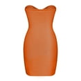 thumbnail image 5 of Summer Saving Wycnly Summer Dresses for Women Sleeveless Tube Top Solid Mini Sun Dress Party Club Sexy Off Shoulder Bodycon Knitted Dresses Orange M Up to 65% off, 5 of 5