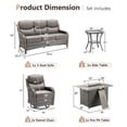 thumbnail image 2 of Planntonneo 5 Pieces Wicker Outdoor Patio Furniture Set with Fire Pit Table, 2 Swivel Rocking Chairs and Sofa with 6" Thick Cushion and Rattan Table for Porch Deck Garden Backyard, Grey/Grey, 2 of 15