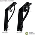 thumbnail image 5 of Ekena Millwork 1 1/2"W x 12"D x 15"H Edwards Wrought Iron Bracket, (Single center brace) (4-Pack), 5 of 5