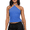 Blue, variant on LYMAYTER Women's Criss Cross Halter Top Double Lined Backless Casual Crop Camisole S-XL
