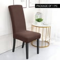thumbnail image 3 of Unique Bargains Knit Spandex Seat Cover for Dining Chair Slipcovers Coffee Color, 3 of 8
