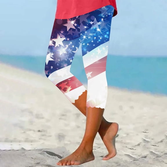 Warop Women's High-Waisted Capri Pants with Floral Print, Slim-Fit Summer Leggings for Casual and Travel, Lightweight Stretchy Fabric