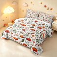 thumbnail image 3 of Homewish Botanical Mushrooms Bed Spread Queen,Wild Fungus Plant Queen Coverlet Set,White Red,Reversible,3-Piece, 3 of 7