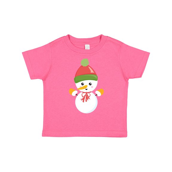 Inktastic Christmas Snowman, Snowman with Hat, Carrot Nose, Bow Boys or Girls Toddler T-Shirt