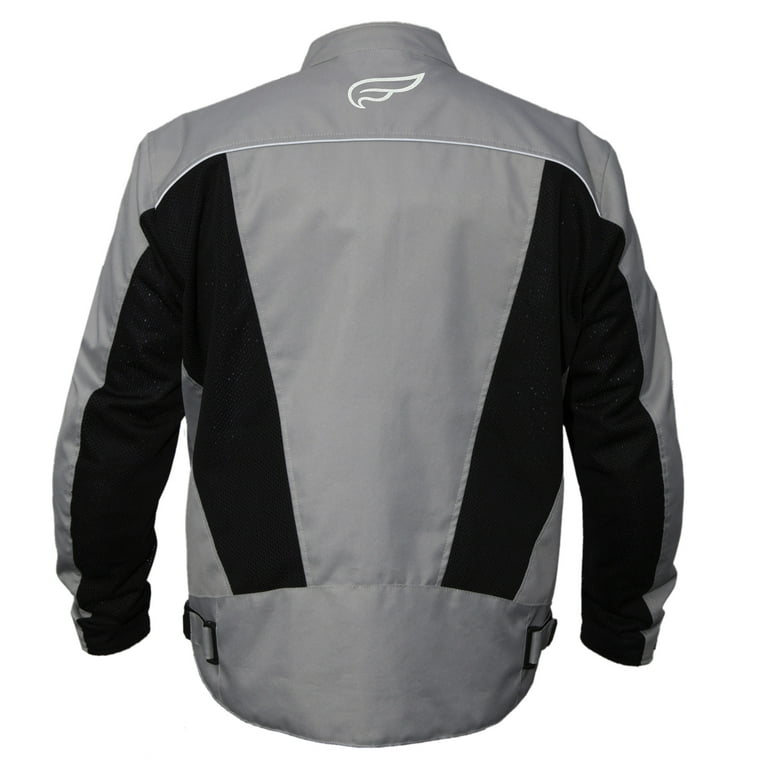 Fulmer, 5091926, Men's Cool Mesh Motorcycle Jacket with Armor - Grey/Black,  2X-Large 