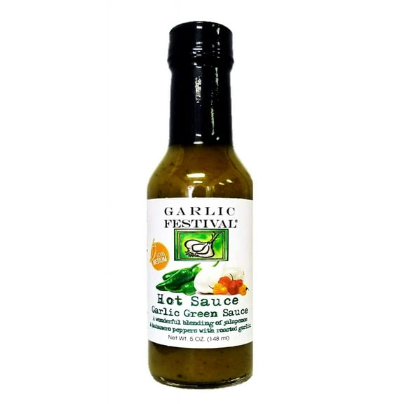 Garlic Festival Garlic & Jalapeno Verde Hot Sauce Net Wt. 5 oz.