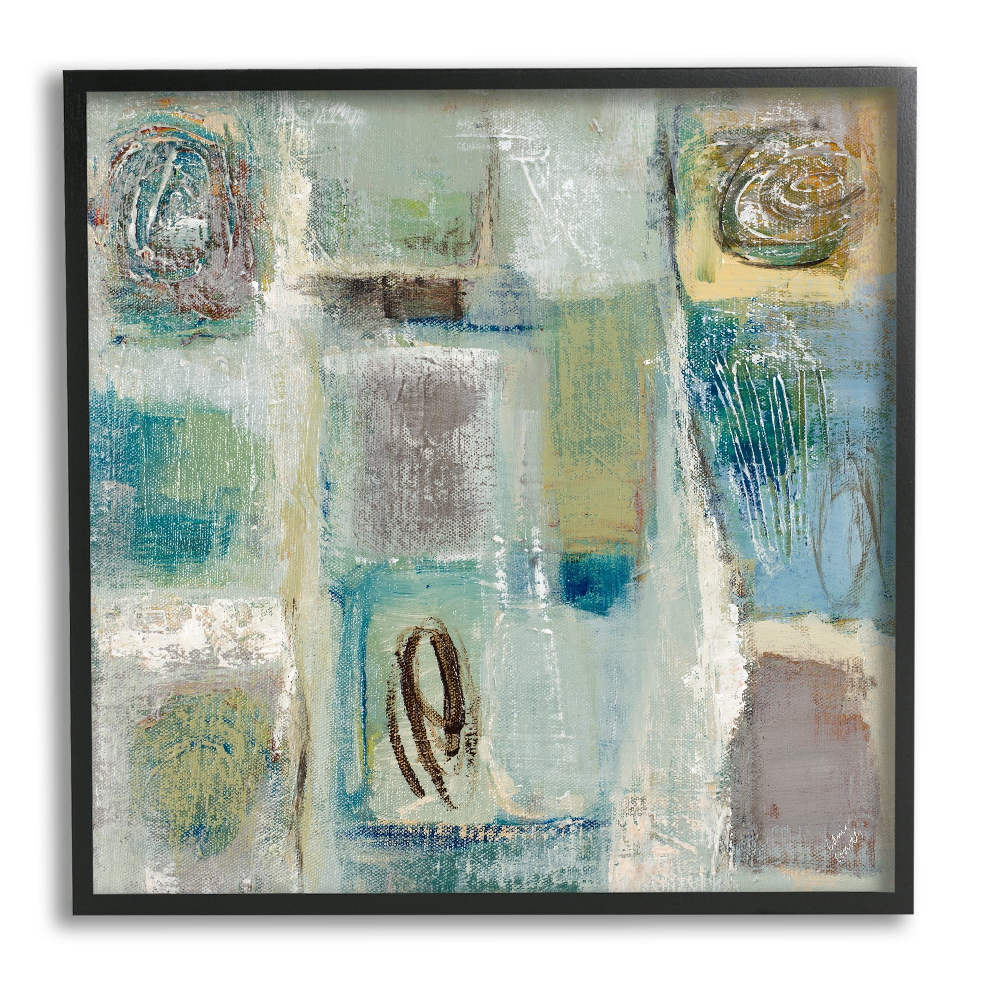 Stupell Industries Abstract Checkered Shape Painting Chaotic Spirals, 24 x 24,Design by Lanie Loreth