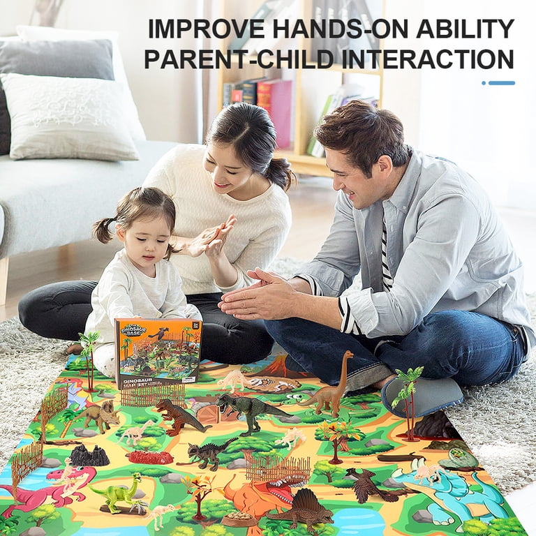 Zacro 50-Piece Dinosaur Playset with Play Mat & Volcano photo 2