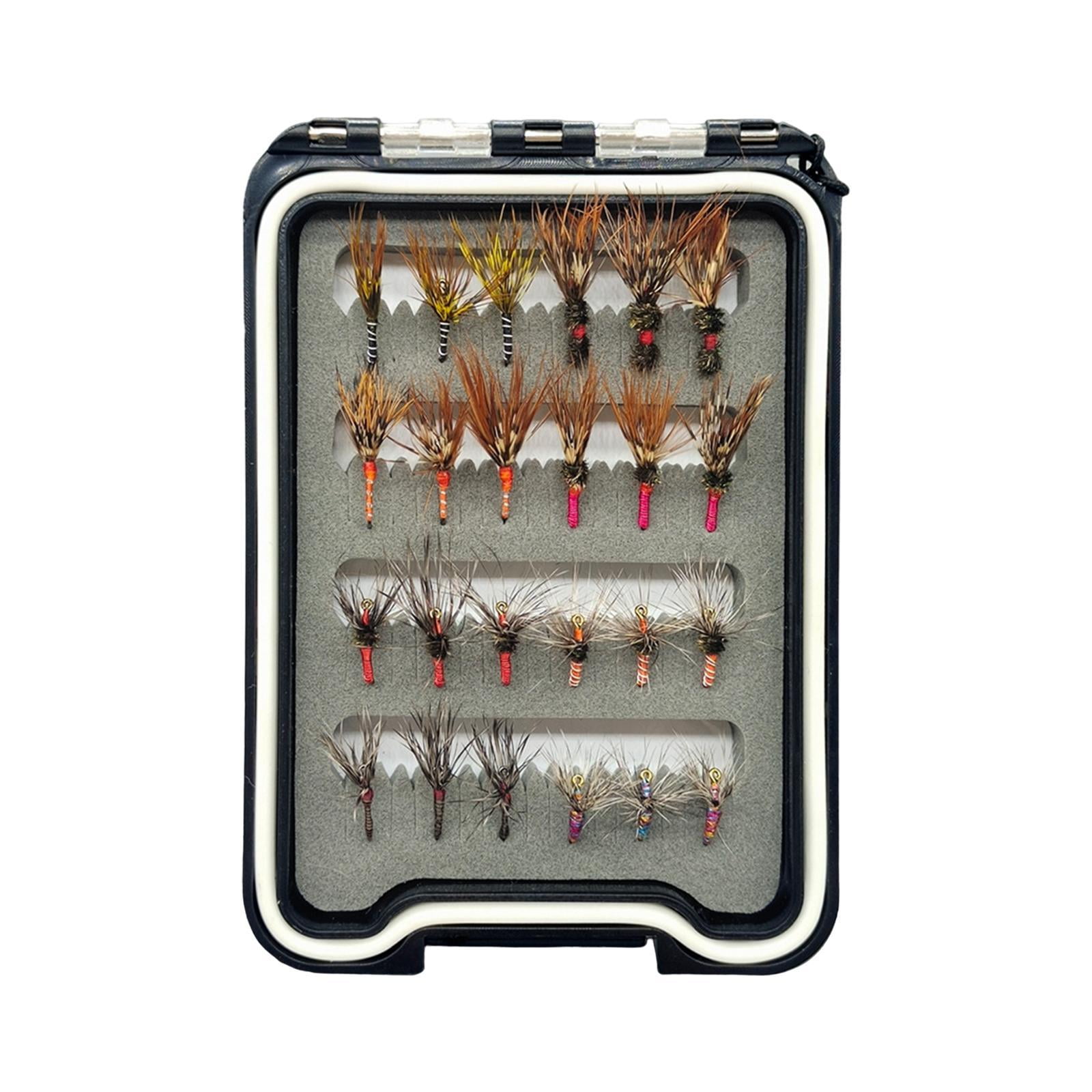 MAGIDEAL 24x Fly Fishing Lures Portable with Sharp Hooks for Sunfish Panfish Bluegill