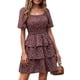 thumbnail image 1 of Vestido PRETTYGARDEN 2025 Floral Café Manga Corta M, 1 of 6