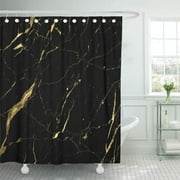 SUTTOM Interior and Gold Marble Designer Decorator Luxury Boutique Stone Shower Curtain 60x72 inch