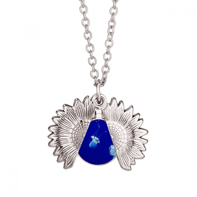 Ocean Méduse Science Nature Image Tournesol Collier Pendentif Médaillon Bijoux