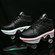 Kofuboke 2-in-1 Roller Skate Shoes, Sneakers, LED Light, Outdoor Sports
