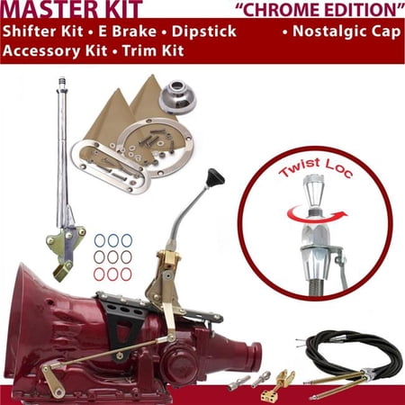 American Shifter C4 Shifter Kit Chrome 8 in. E Brake Cable Trim Kit Dipstick for F73E7