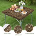 thumbnail image 4 of Grassland Camo Brown Plants Pattern Square Fitted Tablecloth with Elastic Edge,Square Table Cover,Washable Elastic Table Cover for Home Kitchen Party Decor 34"x34", 4 of 6