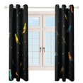 thumbnail image 3 of Blackout Curtains for Bedroom Watercolor Bird Full Room Darkening Grommet Curtains for Living Room,Thermal Insulated Ombre Drapes, 3 of 7