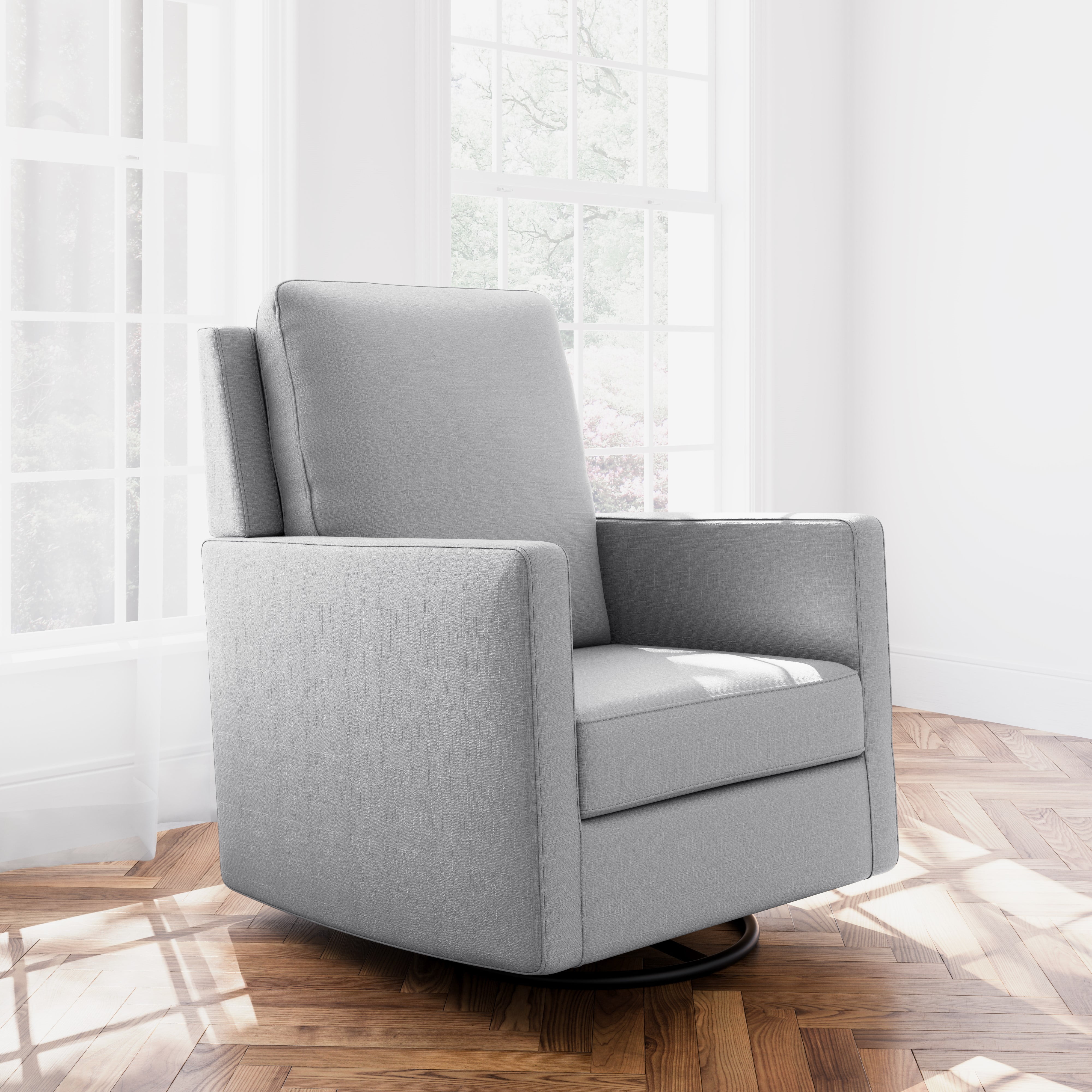 Storkcraft Calabasas Infant Nursery Upholstered Swivel Glider, Fog