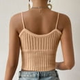 thumbnail image 6 of UYISJ Camisole for Women V Neck Sleeveless Crop Top Spaghetti Strap Ribbed Knit Tank Top, 6 of 6