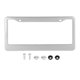 thumbnail image 1 of Cubierta de marco para matrícula de aleación de aluminio, 2 orificios para soporte de matrícula trasero delantero de coche con tornillos, tapas, montaje de placa de tono plateado, 1 of 1
