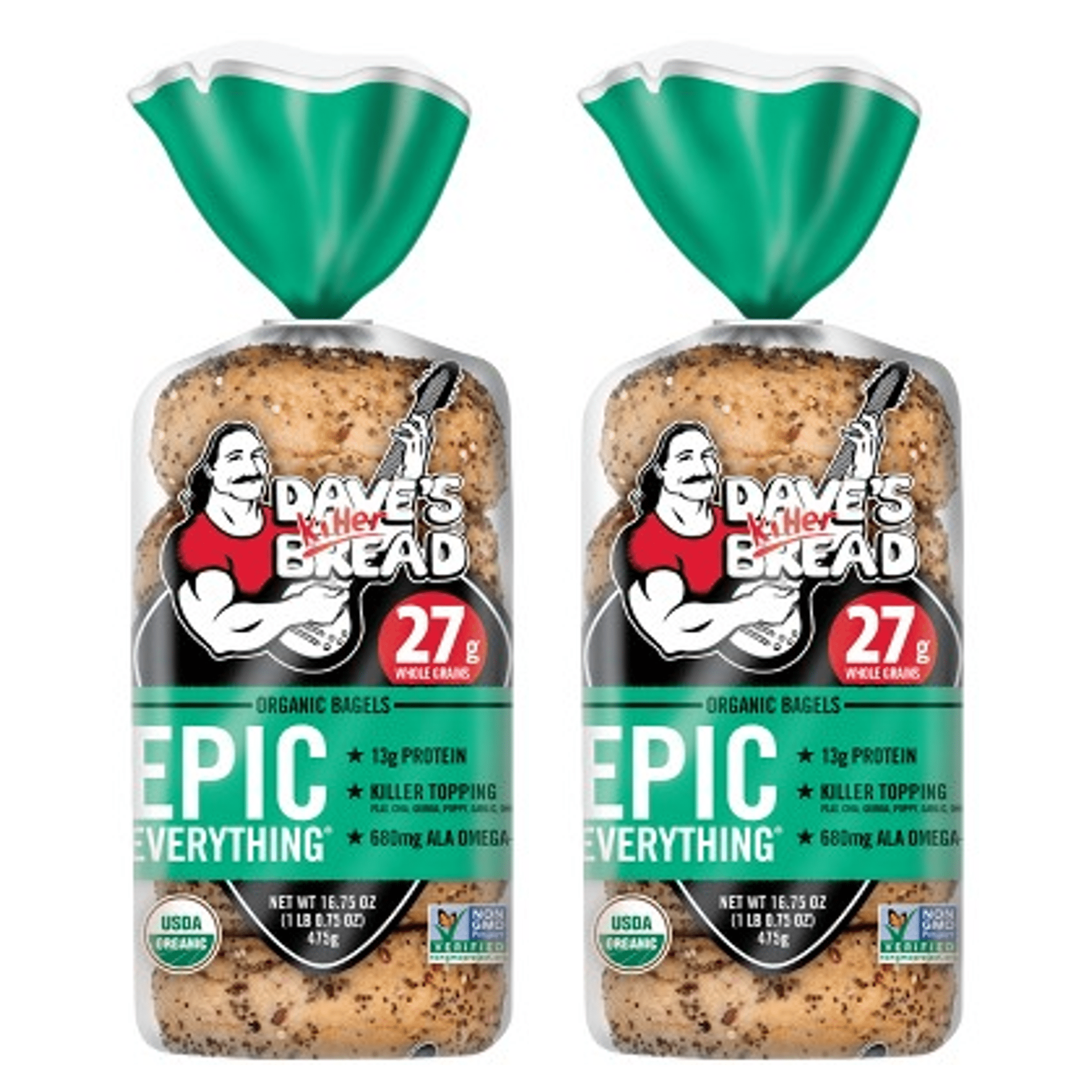 Dave's Killer Bread Epic Everything 13g Protein Organic Bagels, 5