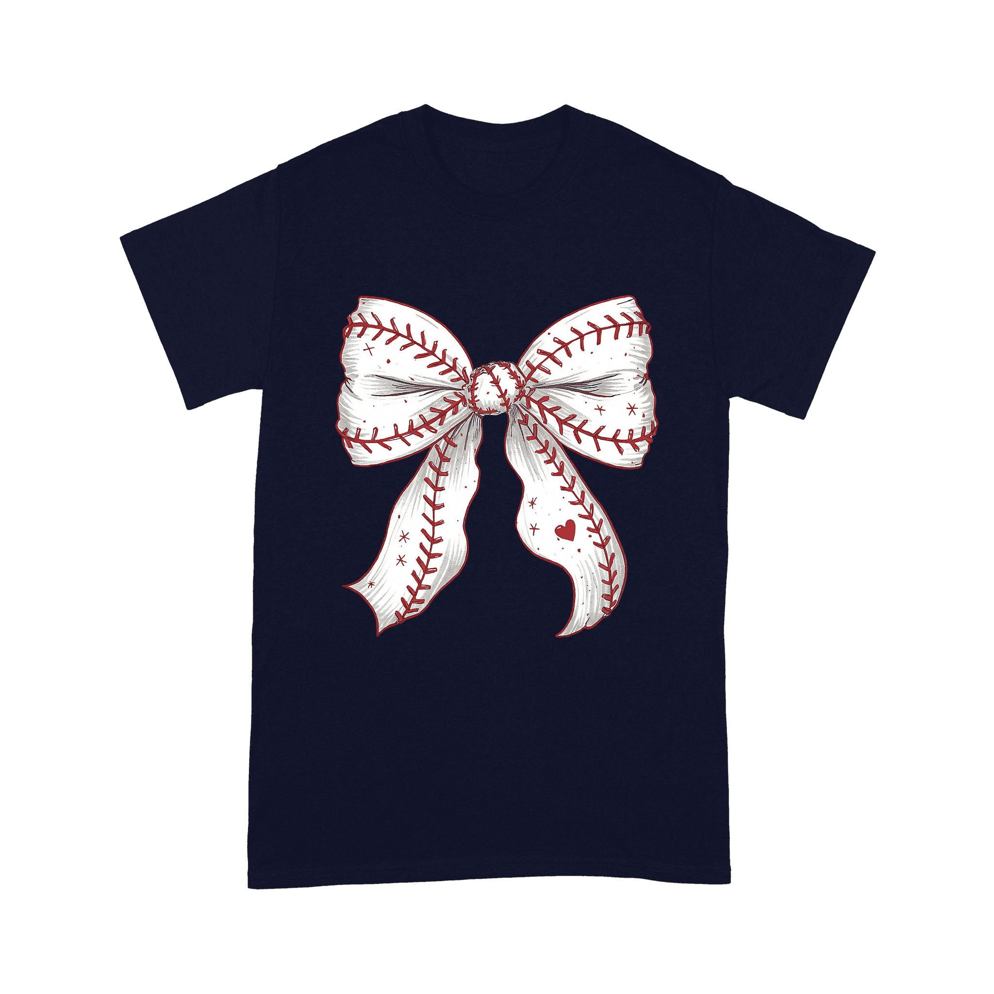 Baseball Stitch Bow Graphic Tee – Cute Sports Mom Shirt