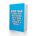thumbnail image 2 of Artery8 Father's Day Card Stepdad You Deserve A Medal Fun Funny Cheeky Humour Joke For Him Dad Father Greeting Card, 2 of 3