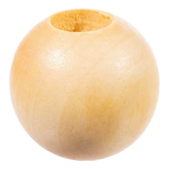 Craft County Round Wooden Beads for DIY Jewelry Making Necklaces & Bracelets or Macrame Crafts - Multiple Sizes & Paint / Stain Options Available