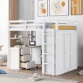 thumbnail image 2 of Full Size Loft Bed with Built-in Desk, Storage Drawers & Wardrobe - Space-Saving Bedroom Furniture with Maximized Storage for Teens & Adults, 2 of 9