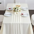 thumbnail image 2 of 2 Pack White Chiffon Table Runner 10Ft Wedding Table Runner 29x120 Inches Sheer Romantic Tulle Table Runner for Wedding Decor Bridal Shower Baby Shower Birthday Party Cake Table Decoration, 2 of 7