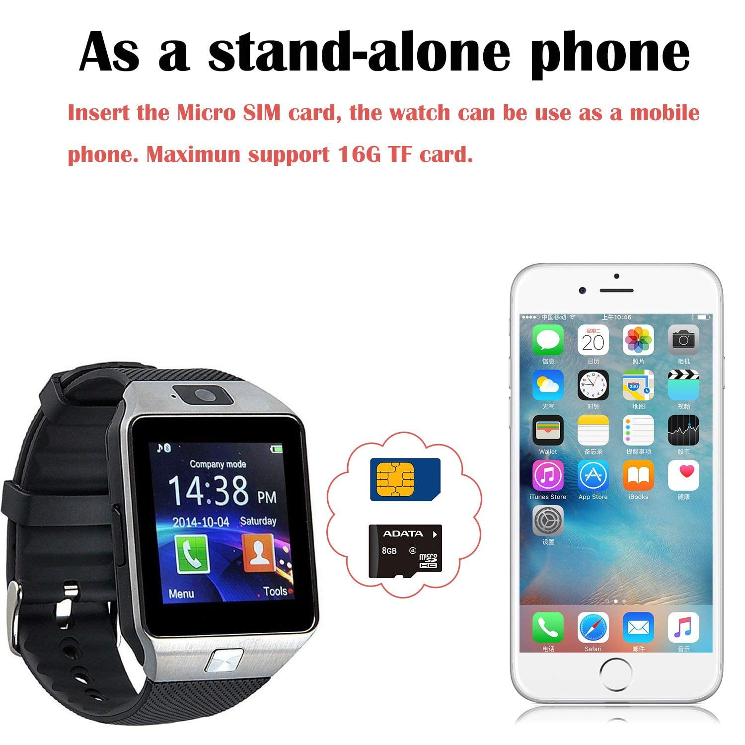 style asia gm8588 bluetooth smart watch with camera sync to android
