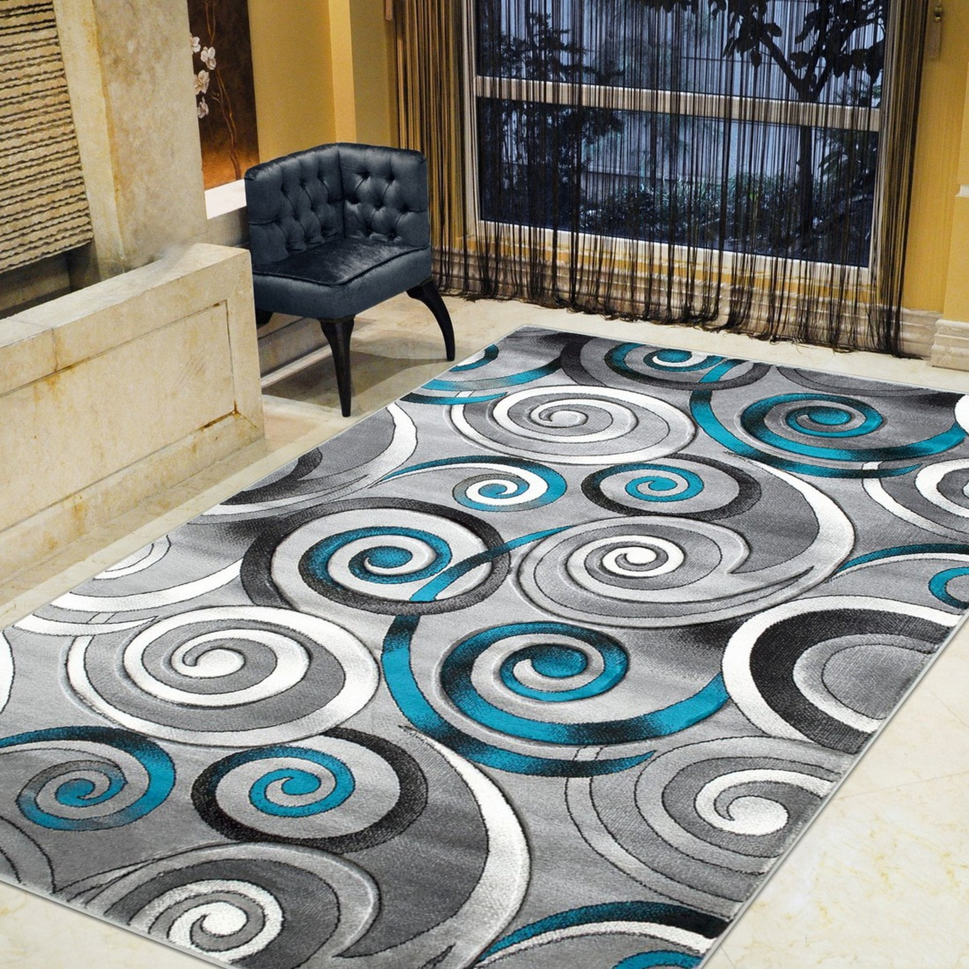 Handcraft RugsSpiral/Swirls Modern Contemporary Hand Carved Area Rug